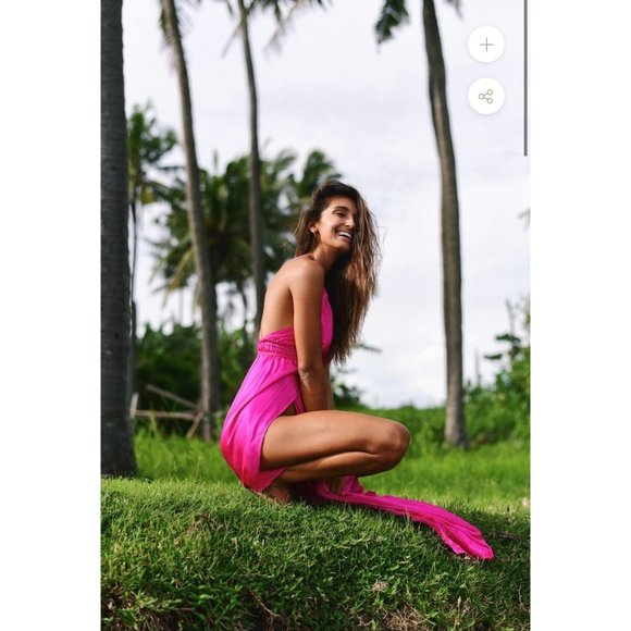 Indah River Pink Sleeveless Tie Back Maxi Dress Women's Size S/M - Picture 6 of 14